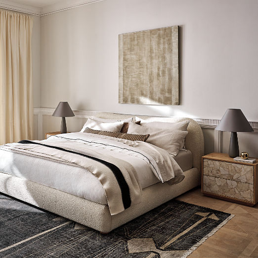 Rocca 25" Agate and White Oak Wood 2-Drawer Nightstand Set of 2