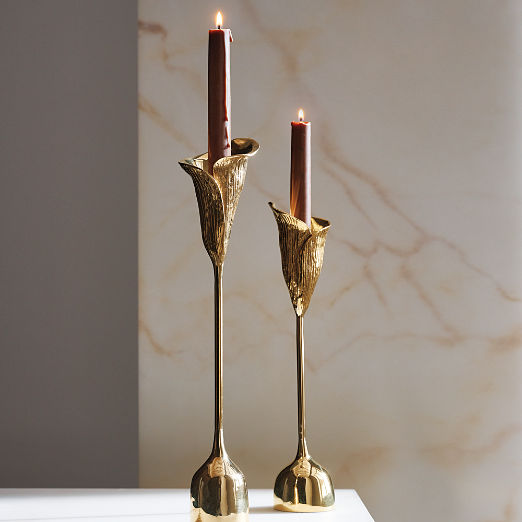 Hepburn Brass Taper Candle Holder Small