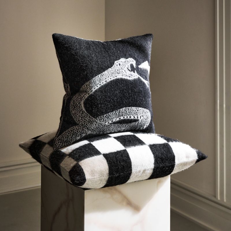 Peyote Black Alpaca Throw Pillow with Down-Alternative Insert 20" - image 3 of 4