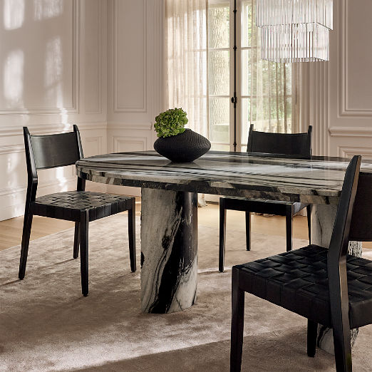 Irwin Woven Black Leather Dining Chair by Paul McCobb