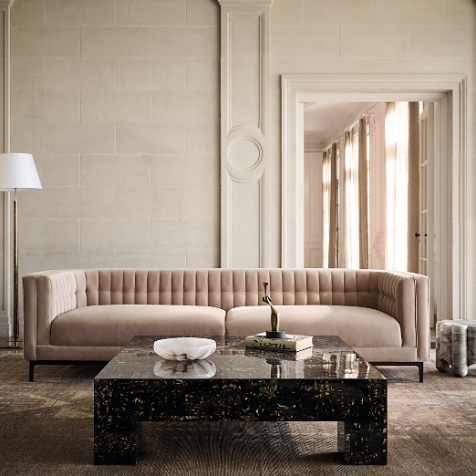Ambroise Light Taupe Velvet Sofa (80"-104")