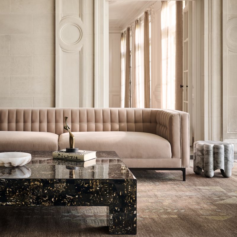 Ambroise 104" Light Taupe Velvet Sofa - image 4 of 10