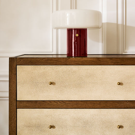 Layton 6-Drawer White Oak and Shagreen Dresser