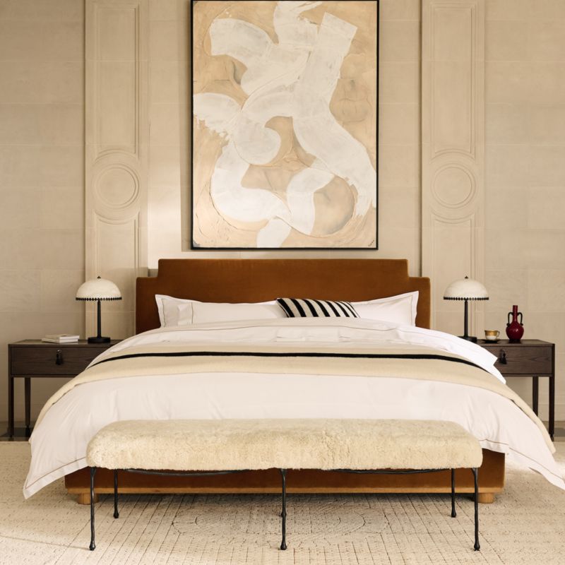 Plaza Smoked Amber Velvet Upholstered Queen Bed - image 4 of 7