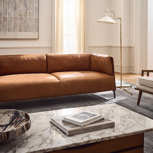 Clarendon 80" Saddle Leather Sofa