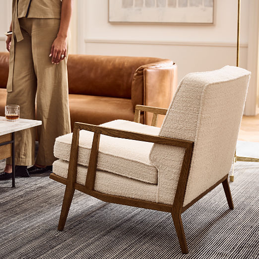 Director White Boucle Accent Chair Model 1201 Set of 2 by Paul McCobb