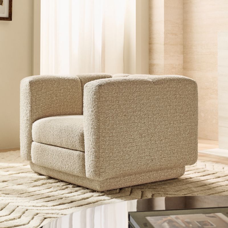 Yarrow Camel Woven Fabric Swivel Chair - image 5 of 11