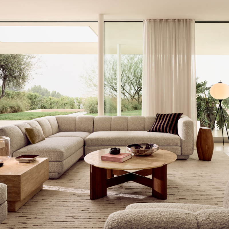 Yarrow 5-Piece L-Shaped Camel Woven Fabric Sectional Sofa - image 11 of 13
