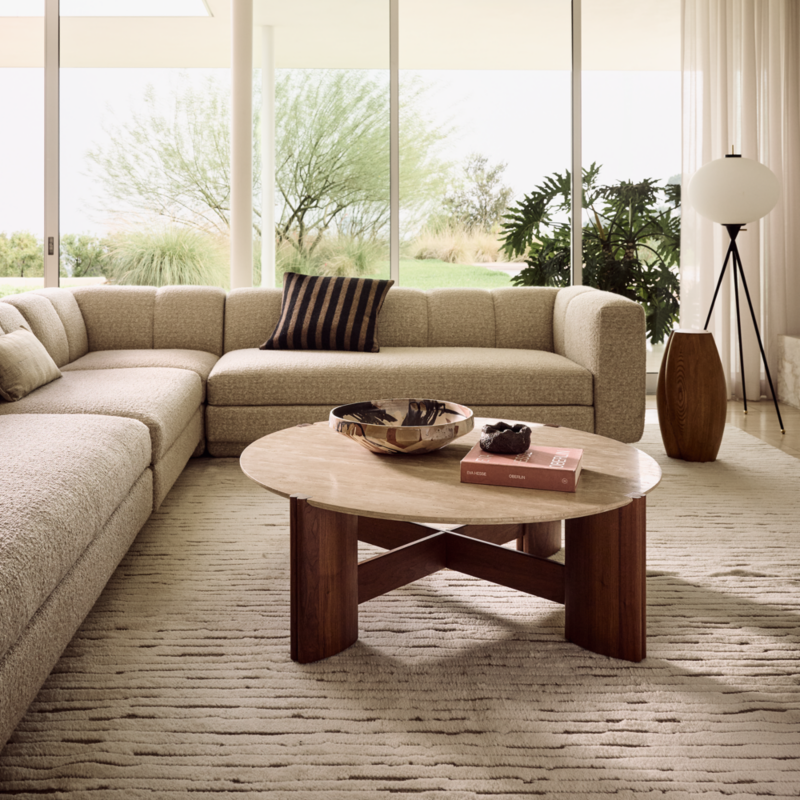 Yarrow Camel Woven Fabric Right-Arm Sofa - image 3 of 12