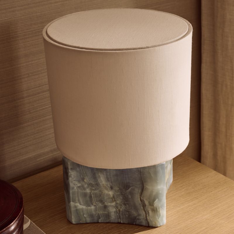 Anelle Petite Blue Onyx Table Lamp with Linen Shade - image 7 of 8