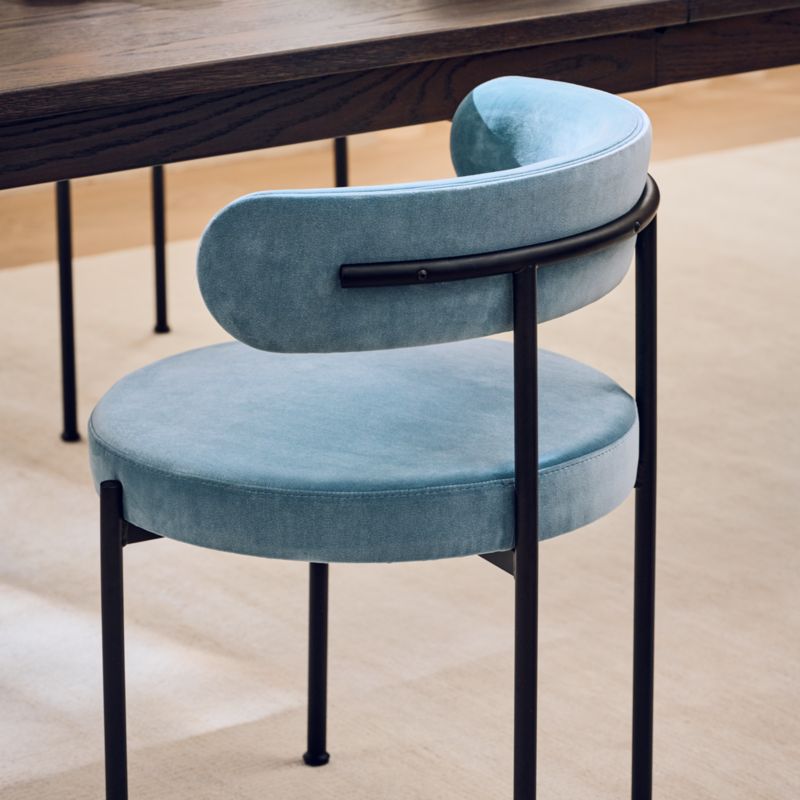 Inesse Ice Blue Velvet Dining Chair - image 3 of 10