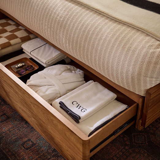 Montero Walnut Wood Storage Bed