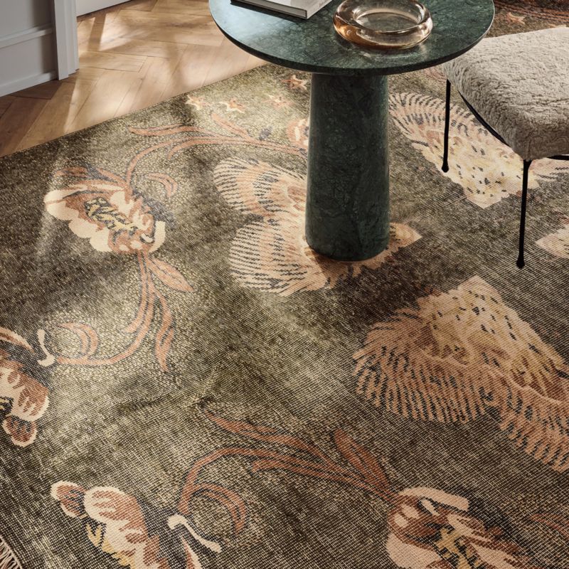 Ardito Hand-Knotted Green New Zealand Wool Area Rug 8'X10' - image 1 of 6