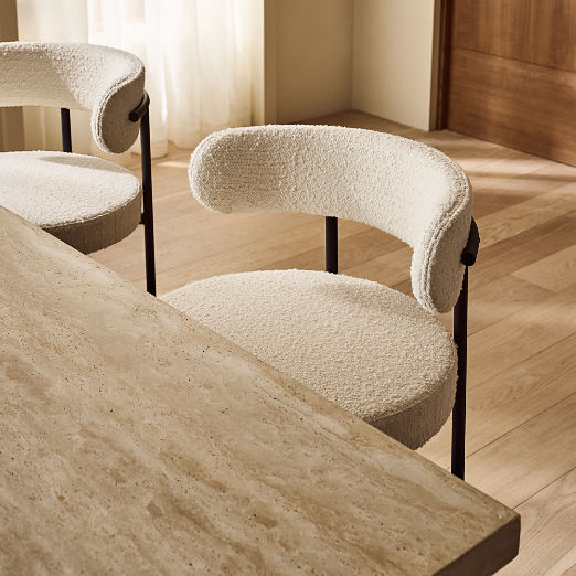 Inesse White Boucle Counter Stool