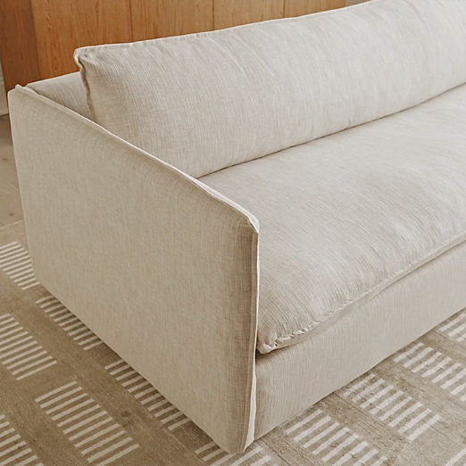 Corroy 78.25" Natural Linen Apartment Sofa