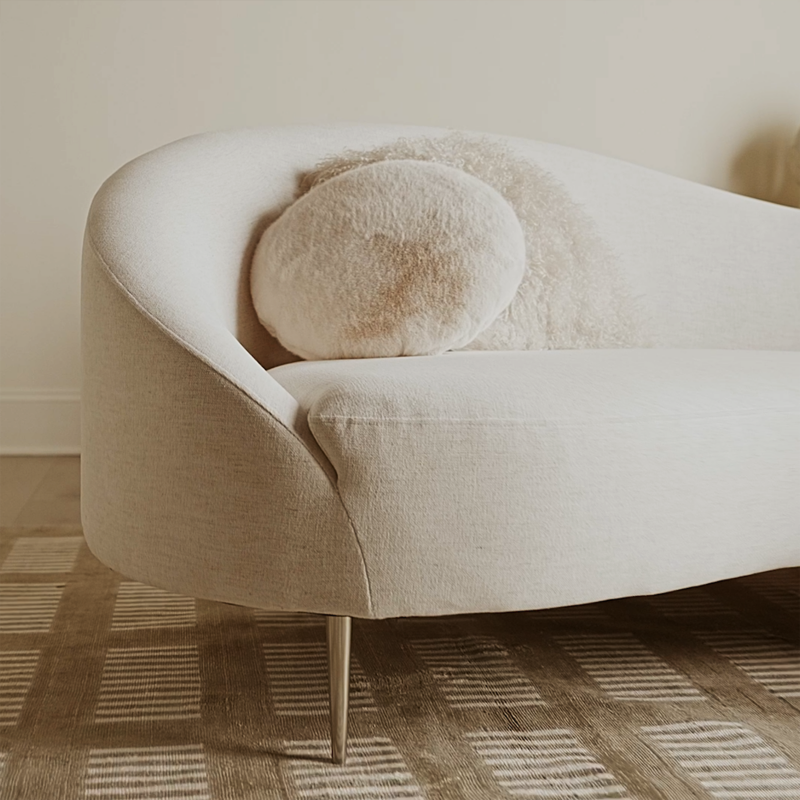 Curvo 96.5" White Performance Fabric Sofa by goop - image 10 of 15