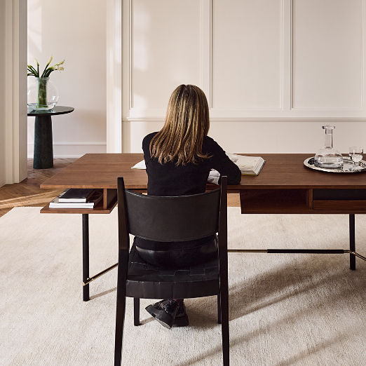 Portofino 87" Walnut Wood Desk by Gianfranco Frattini
