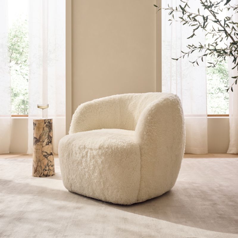 Gwyneth Shearling Swivel Chair by goop - image 2 of 7