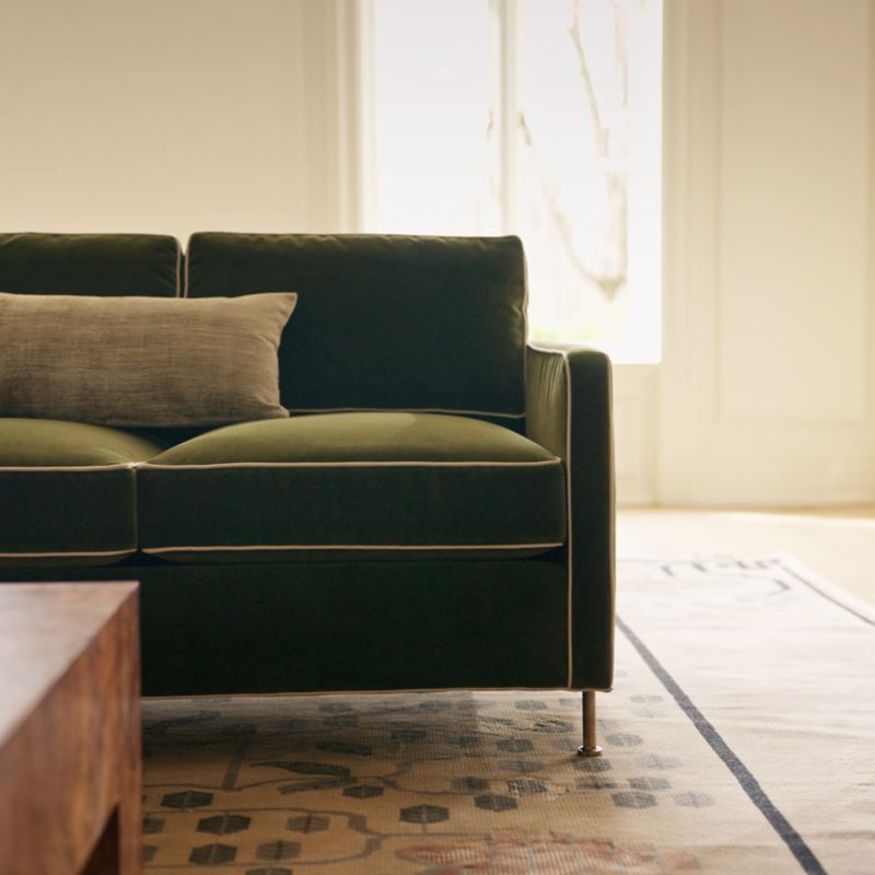 Play Brett 100" Jade Green Velvet Sofa - video 1 of 1