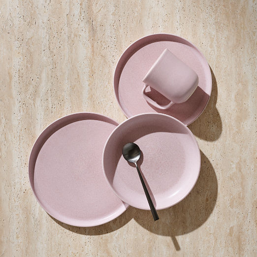 Drift 4-Piece Lilac Dinnerware Set with Reactive Glaze
