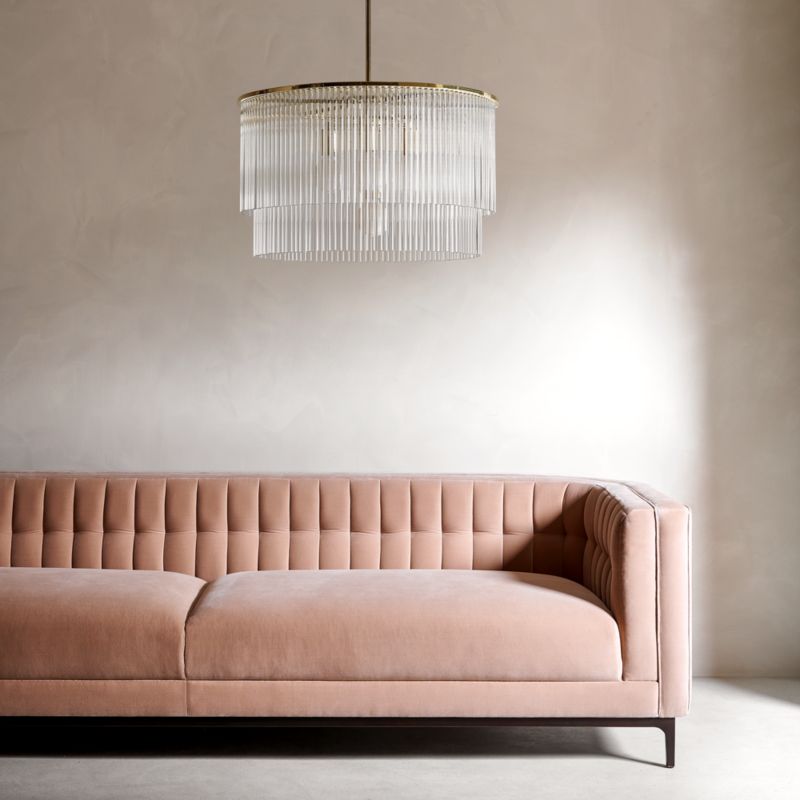 Ambroise 104" Light Taupe Velvet Sofa - image 3 of 9