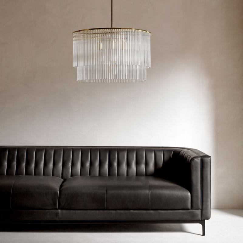 Ambroise 104" Black Leather Sofa - image 1 of 7