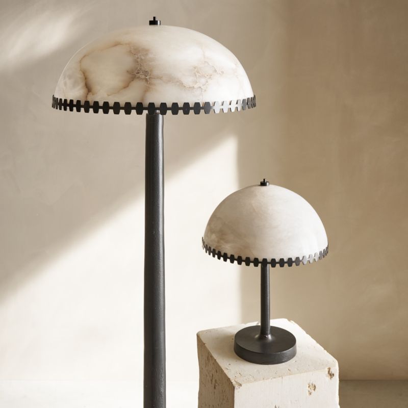 Oceana Black Metal Floor Lamp with Alabaster Shade - image 4 of 5