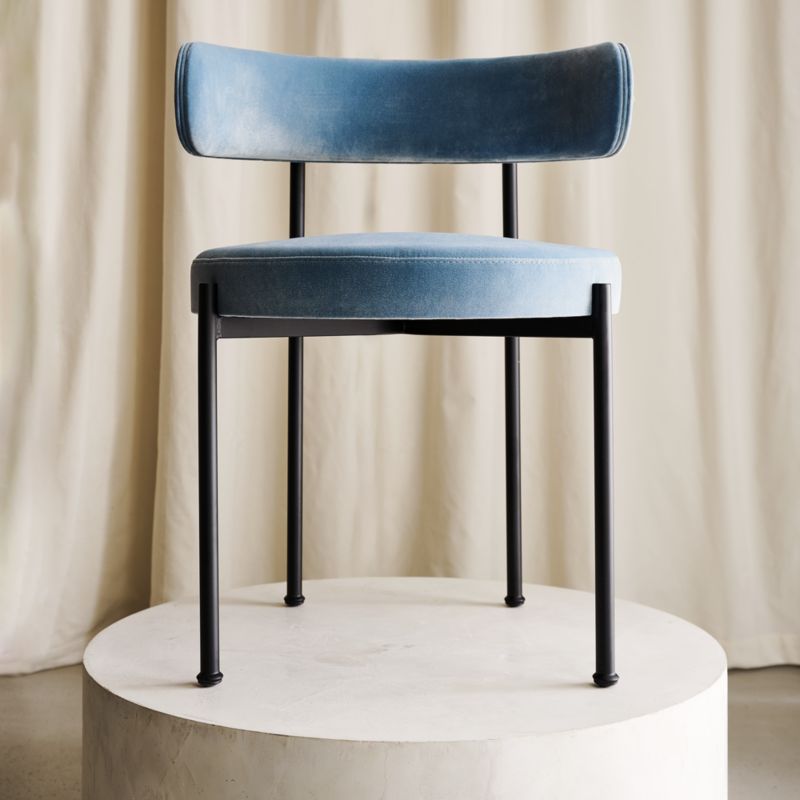 Inesse Ice Blue Velvet Dining Chair - image 5 of 10