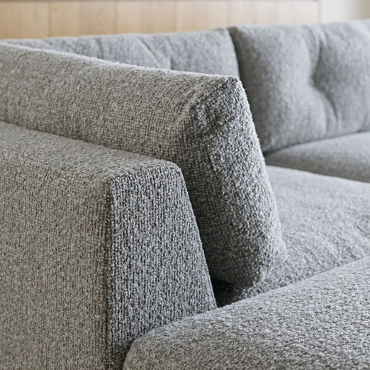 Sohla 4-Piece L-Shaped Grey Boucle Sectional Sofa