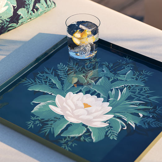 Lotus Enamel Serving Tray - The White Lotus