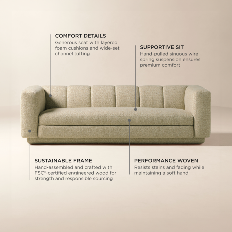 Yarrow 97.5" Camel Woven Fabric Sofa - image 4 of 10