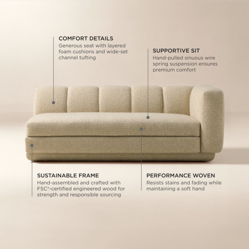 Yarrow Camel Woven Fabric Right-Arm Sofa - image 4 of 12