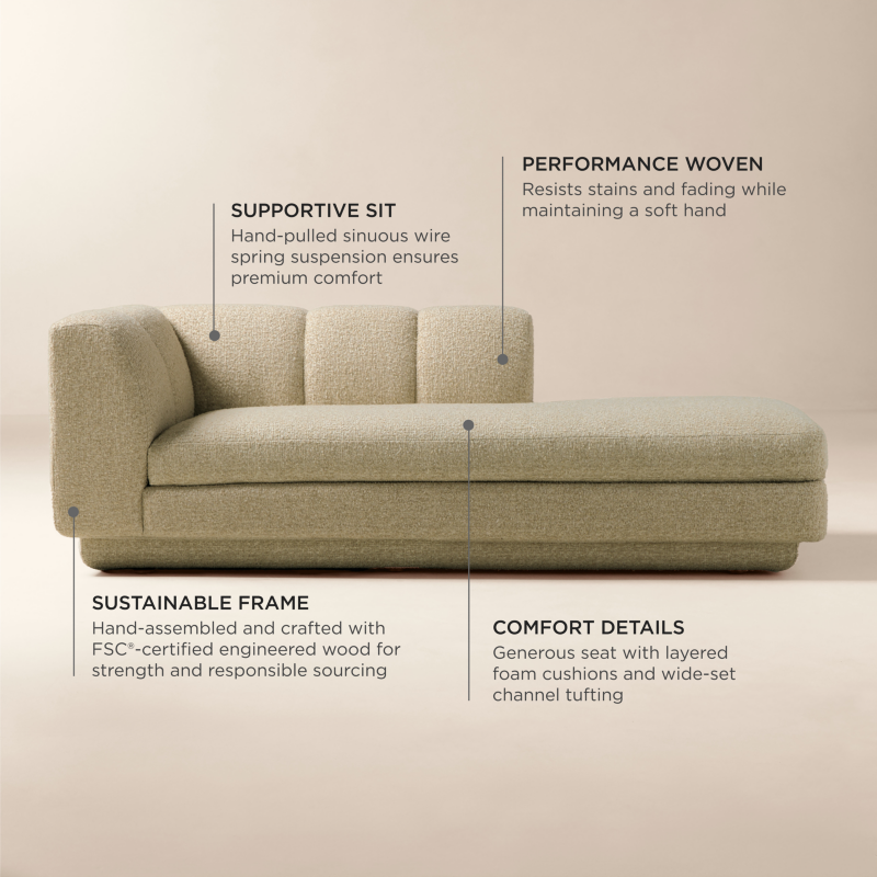 Yarrow Camel Woven Fabric Right-Arm Chaise - image 4 of 11