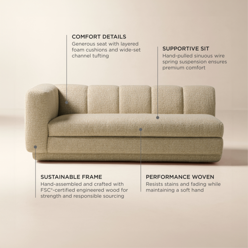 Yarrow Camel Woven Fabric Left-Arm Sofa - image 4 of 13