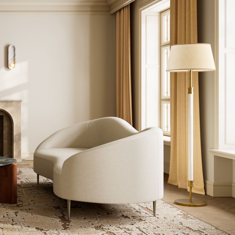 Viator Wrapped White Leather Floor Lamp - image 3 of 10