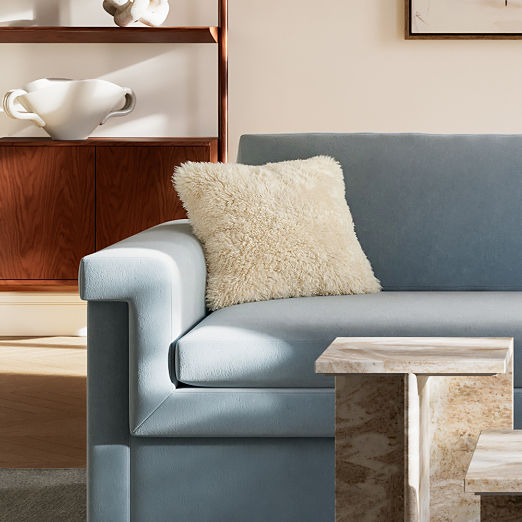 Roslin Warm White Shearling Throw Pillow 18"X18"