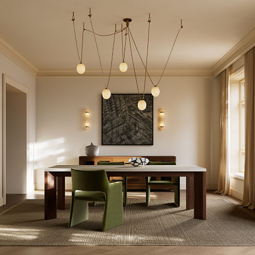 Sydney 72'' Rectangular Travertine Dining Table with Walnut Legs