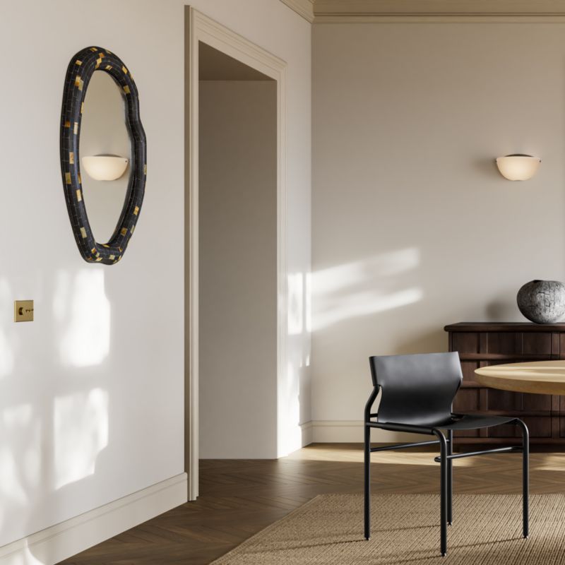 Horn Black Round Wall Mirror 31.75"x36.5" - image 5 of 9