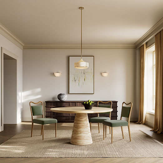 Monte Oak and Sage Green Velvet Dining Chair