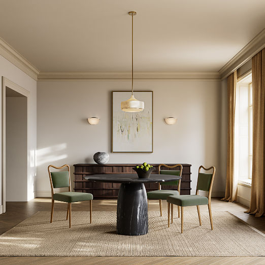 Babylon 54" Round Black Marble Dining Table