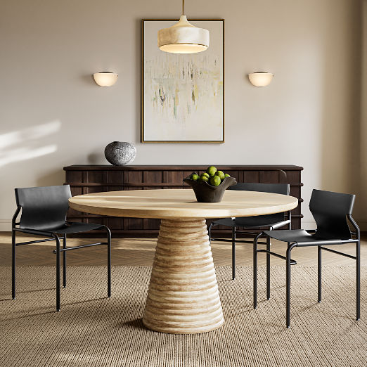 Surf Sling Black Leather Dining Chair