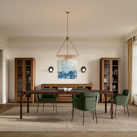 Aqua Virgo Rectangular Dark Burl Wood Dining Table (72" - 100")