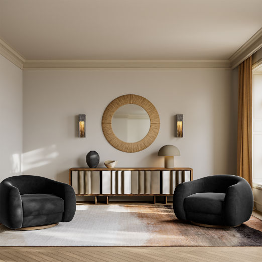 Kibo 83" Steel and Oak Wood Media Console by Kravitz Design