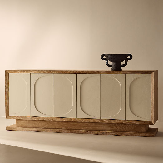 Anderson 78" Leather and Wood Credenza