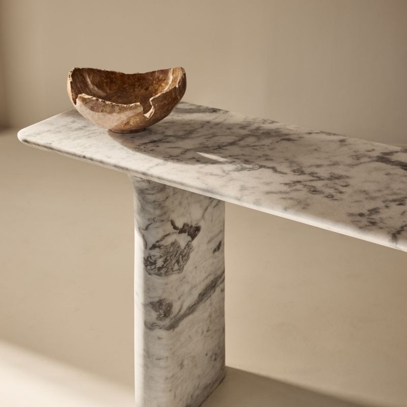 Almera 70" White Marble Console Table - image 6 of 7