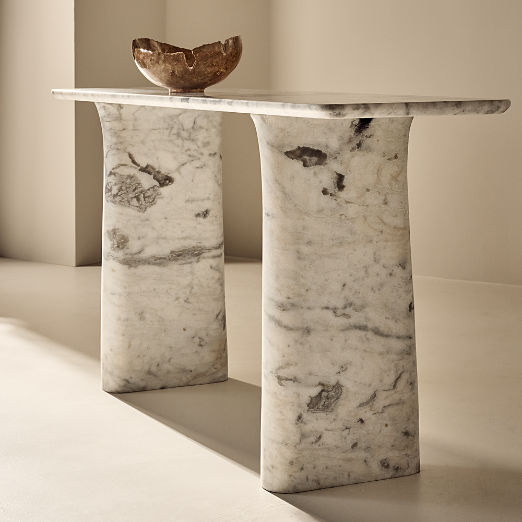 Almera 70" White Marble Console Table