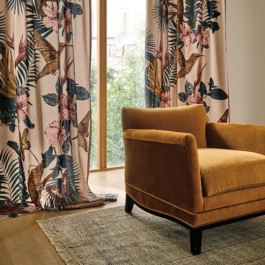 Eden Taupe Organic Cotton Sateen Window Curtain Panel