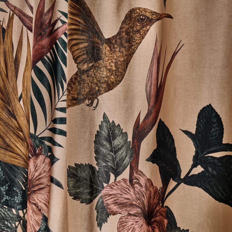 Eden Taupe Organic Cotton Sateen Window Curtain Panel 48"x84"