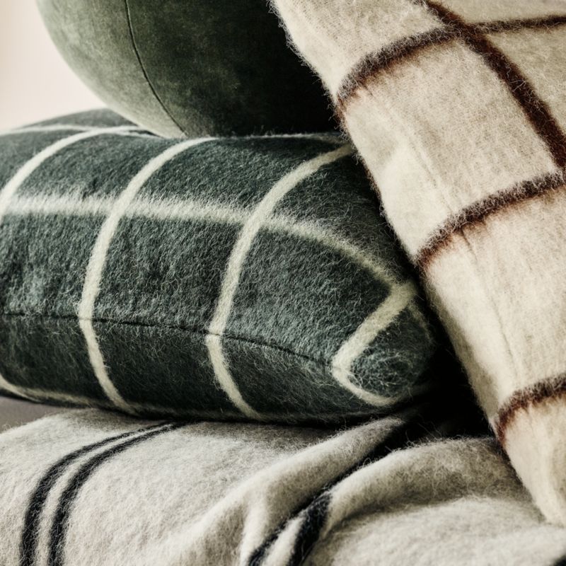 Umi Warm White and Sienna Brown Alpaca Wool Throw Pillow with Down-Alternative Insert 22"x15" by Blacksaw - image 4 of 5