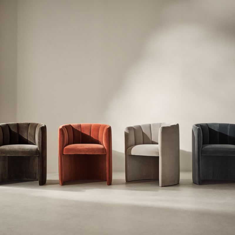 Clark Dark Blue Velvet Dining Armchair - image 8 of 10